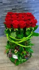 Création de bouquet roses rouges